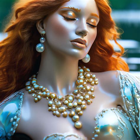 "There's mother-of-pearl in her eyes! the goddess of the lake sits on a stone in the center of ...