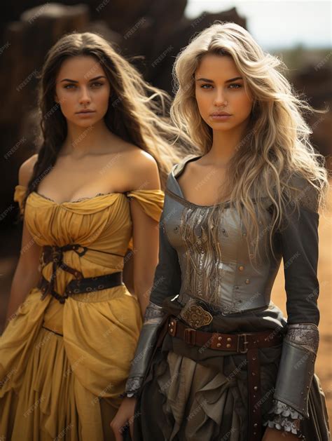 Premium AI Image | Wild West girls westerns outlaws and bandits ...