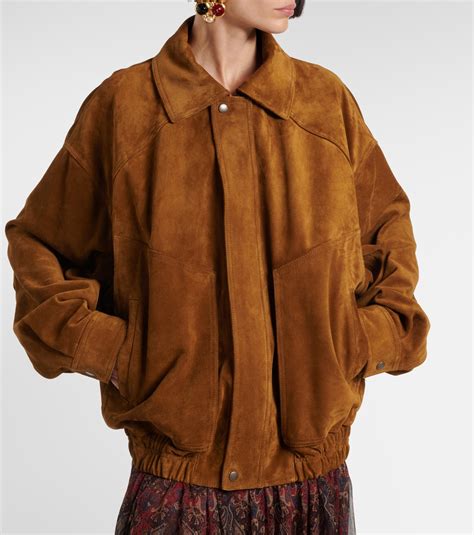 Suede bomber jacket in brown - Saint Laurent | Mytheresa