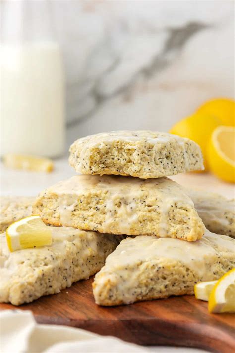 Easy Lemon Poppyseed Scones (with lemon glaze!)