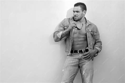 Premium Photo | Man jeanse style bare torso naked male body sexy muscular guy nude abs