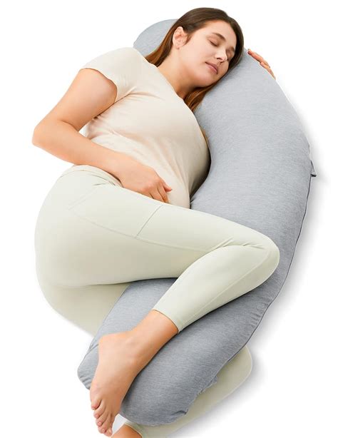 Amazon.com : Momcozy Pregnancy Pillows with Cooling Cover, J Shaped ...