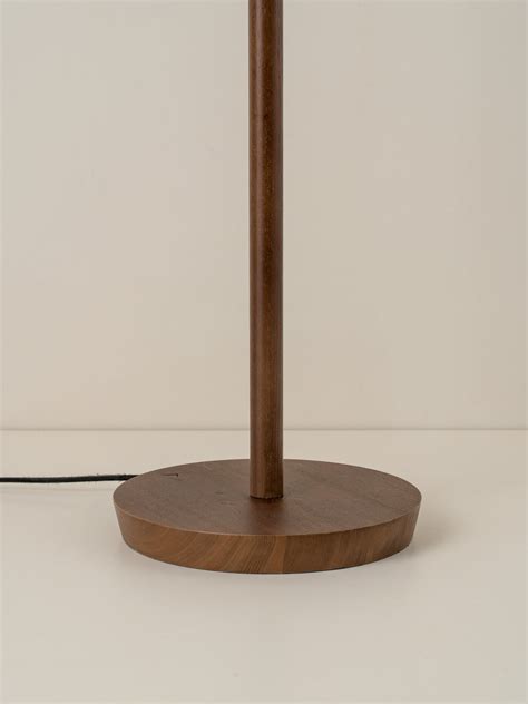 Folia - walnut wood and scalloped natural linen floor lamp