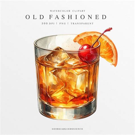 Old Fashioned Clipart, Old Fashioned PNG, Wedding Signature Drink Illustration, Digital Graphic ...