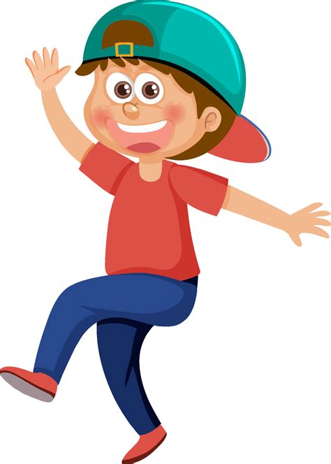Cartoon happy boy dancing 19861780 Vector Art at Vecteezy