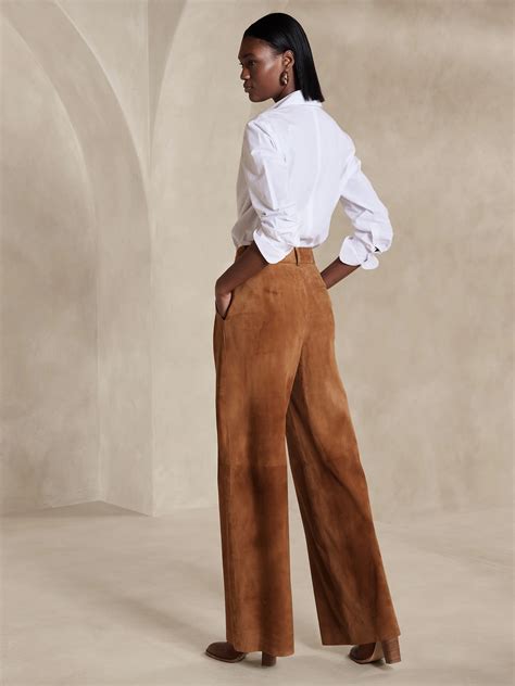 Cruise Wide-Leg Suede Pant | Banana Republic | Suede pants, Chestnut ...