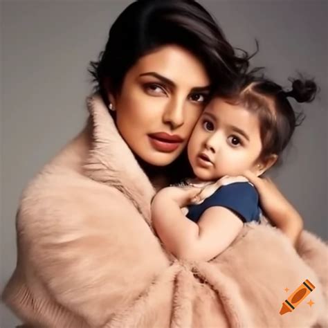 Priyanka Chopra in fluffy fur coat hugging a child in high resolution ...