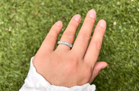 Princess Cut Half Eternity Diamond Ring 0.75 Carats Total 10k White ...