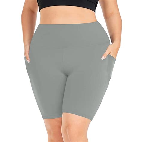 Fanxing Plus Size Yoga Leggings Shorts for Women 7 Inch Short Pants ...