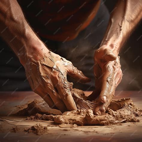 Premium AI Image | Artisan hands molding clay Generation with AI