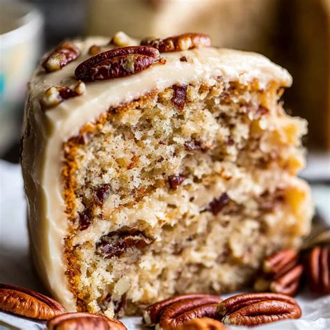 Buttery Pecan Cake with Brown Sugar Frosting - Mellie Recipes