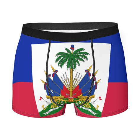 Haiti Haitian Flag Coat of Arms Red Boxer Shorts For Man 3D Print Male ...