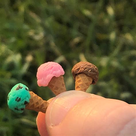 Miniature Ice Cream Cone; 1:12 Scale Ice Cream; Strawberry, Chocolate ...