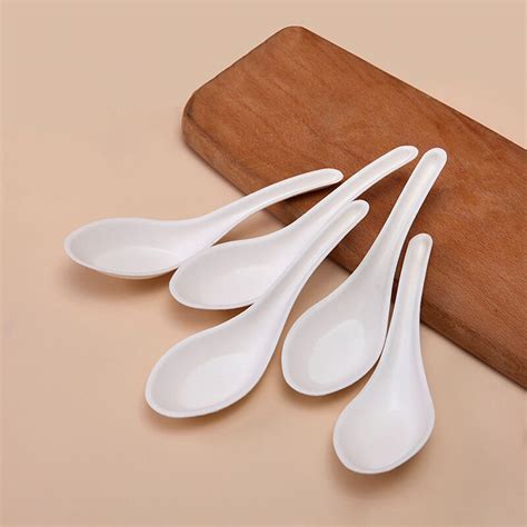 Amazon.com: 100 Pack Disposable Asian Soup Spoons,Chinese Soup Spoons ...