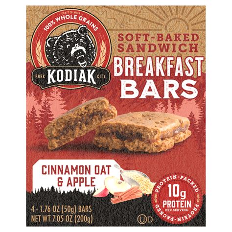 Kodiak Breakfast Bars, Cinnamon Oat & Apple, Soft-Baked Sandwich