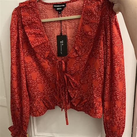 Wednesday's Girl Women's Red Blouse | Depop