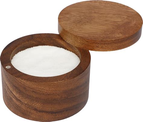 Amazon.com: ZOVANO Acacia Wood Salt Cellar Bowl Box, Elegant Salt ...