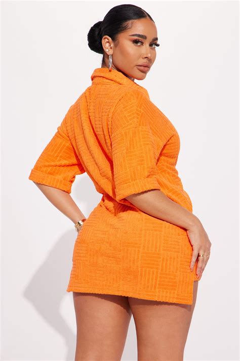 Ayana Terry Cloth Short Set - Orange | Fashion Nova