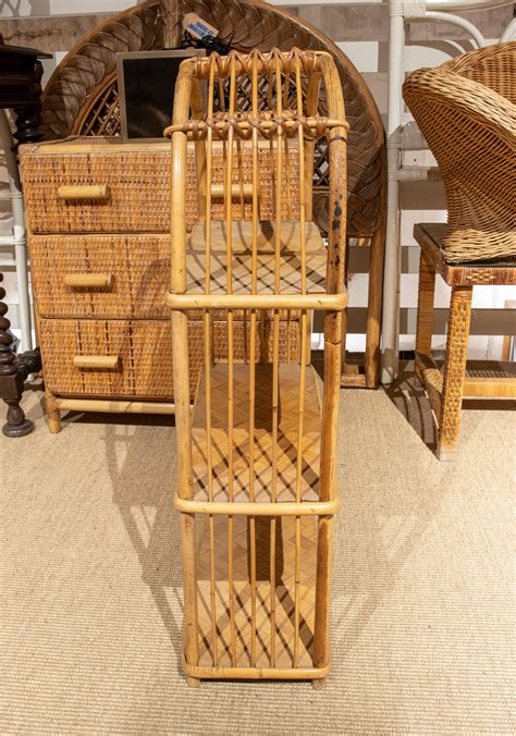 1970s Spanish Handmade Bamboo and Wicker Shelf For Sale at 1stDibs ...
