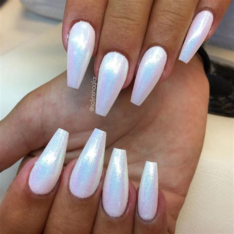 White Coffin Acrylic Nails Designs at Michael Mcguinness blog