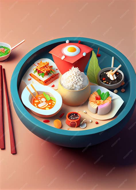 Premium Photo | Set of chinese food on containers top view various ...