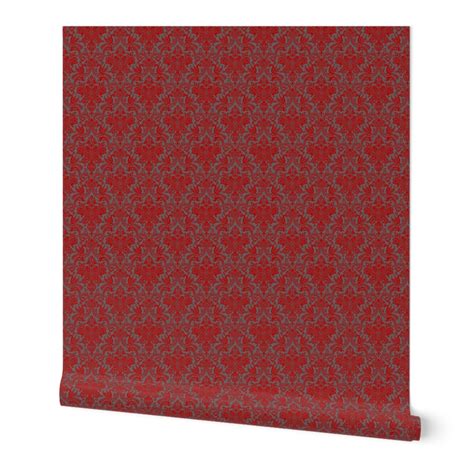 Ohio State colors - 1910 Vintage Damask Wallpaper | Spoonflower