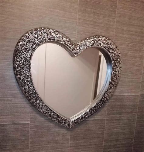 LARGE HEART SHAPE WALL MIRROR HOME DECOR LIVING ROOM WALL MIRROR HEART ...