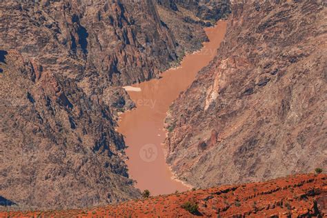 Rugged Canyon River Landscape, Earthy Tones, American Southwest ...