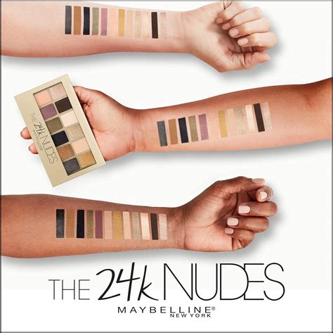 Maybelline The 24K Nudes Gold Eyeshadow Palette Makeup, 12 Pigmented Matte & Shimmer Shades ...