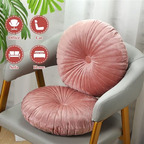 2 Pcs Round Throw Pillow 13.8 Inch Decorative Round Velvet Floor ...