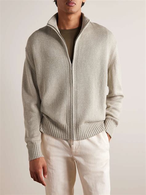 LORO PIANA Silk and Linen-Blend Zip-Up Cardigan for Men | MR PORTER