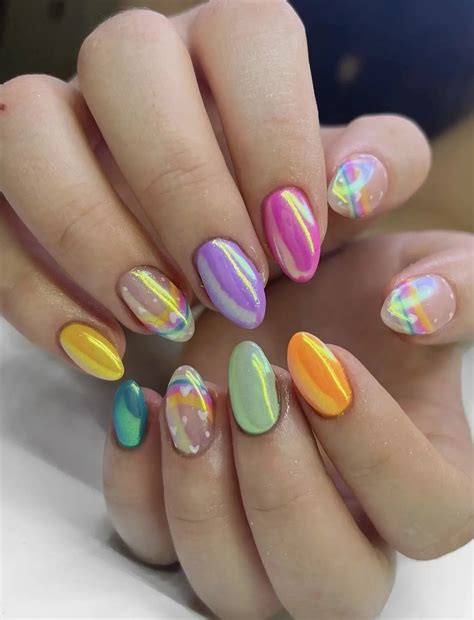 30+ Dazzling Colorful Chrome Nail Ideas - Days Inspired