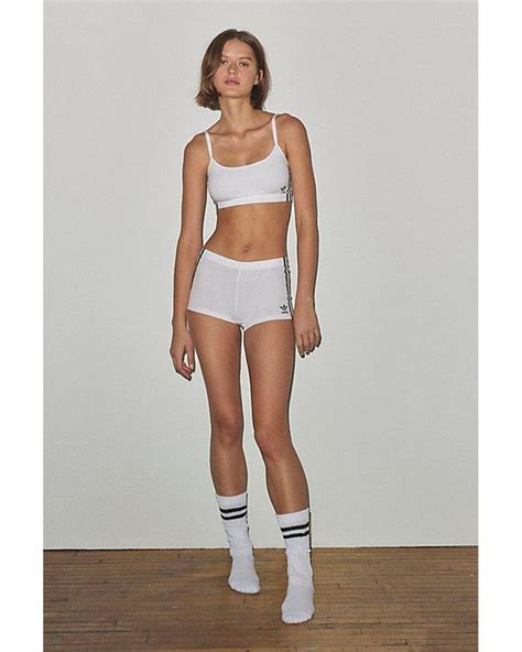 adidas Originals Micro Shortie Brief in White | Lyst