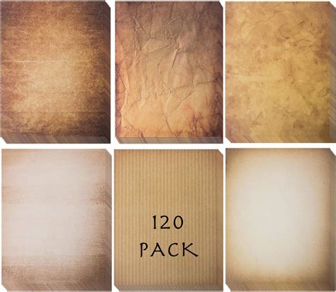 Buy 120 Aged Paper - Antique Looking Vintage Papers With Classic Aged ...