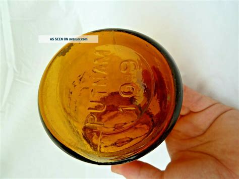 Antique LIGHTNING Trade Mark AMBER Pint Fruit JAR - PUTNAM Mold 109 ...