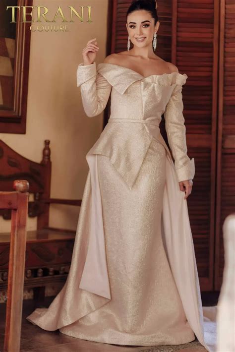 Structured Bodice A-line Long Sleeves Overskirt Dress - 232M1535