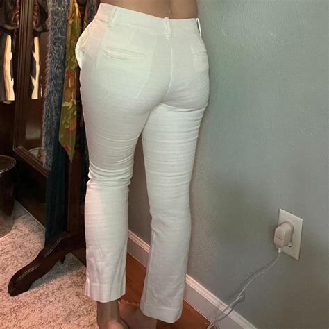 Ann Taylor Women's White Trousers | Depop