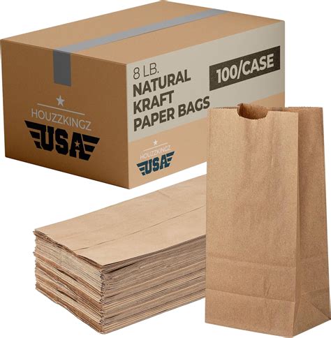 Amazon.com: 500 Pcs Brown Paper Lunch Bags 4 Lb Capacity | Bulk ...