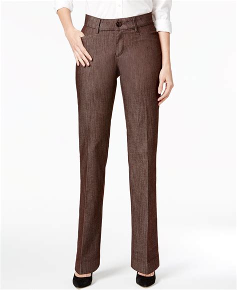 Lee Platinum Madelyn Straight-Leg Trousers - Pants - Women - Macy's ...