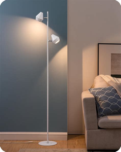 EDISHINE Modern Floor Lamp, 61" Standing Lamp with 2 Diamond-Shape ...
