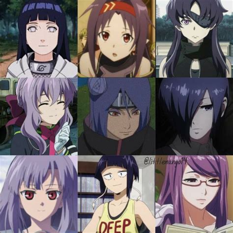 Purple hair anime Characters💜