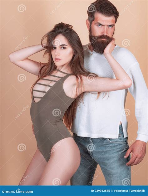 Hot Woman Moaning in Ecstasy Embracing Man. Kissing Couple Portrait ...