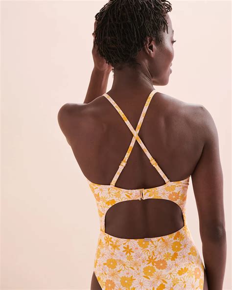 TROPIK Retro Floral Cut-out One-piece Swimsuit - Retro Floral | Bikini ...