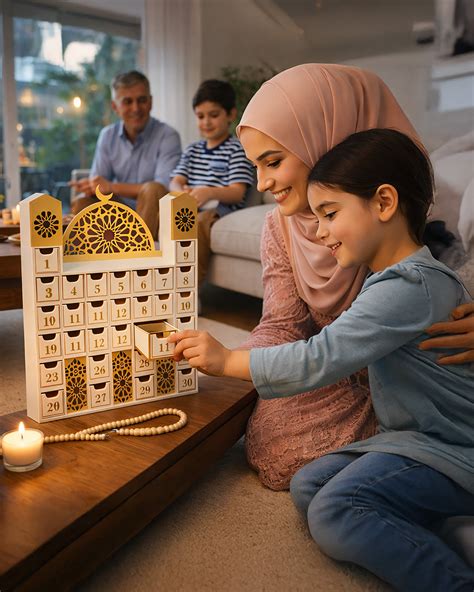 Ramadan Wooden Masjid Countdown Calendar - Ramadan Nest