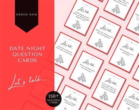 150 Date Night Question Cards Printable Couples Questions Conversation ...