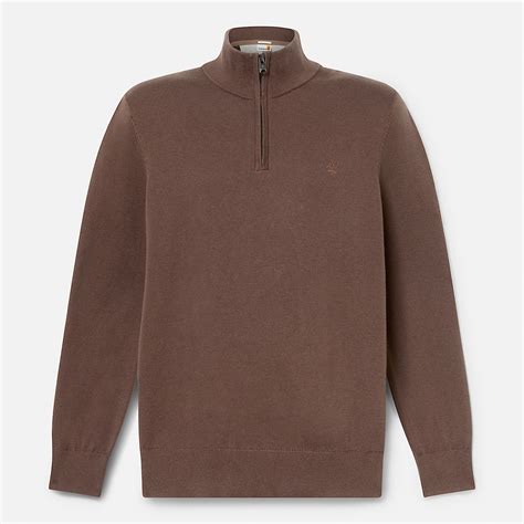 Williams River Quarter-Zip Jumper for Men in Brown
