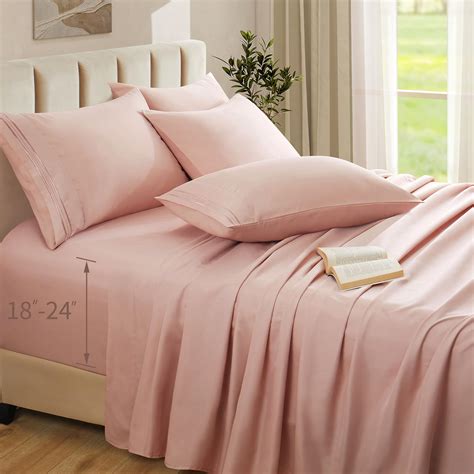 Amazon.com: Ersmak Extra Deep Pocket Queen Sheets Set - 6 Piece Light ...