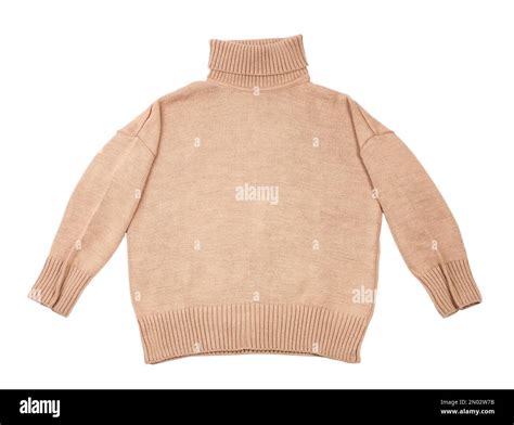 Pink turtleneck sweater isolated on white, top view Stock Photo - Alamy