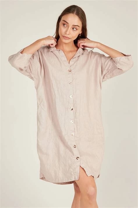 Primness – Island Shirt Dress -Dove – Nomadi Sunshine Coast