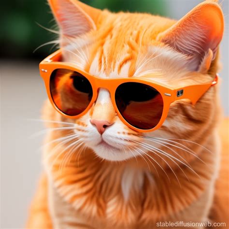 Orange Cat in Sunglasses | Stable Diffusion Online